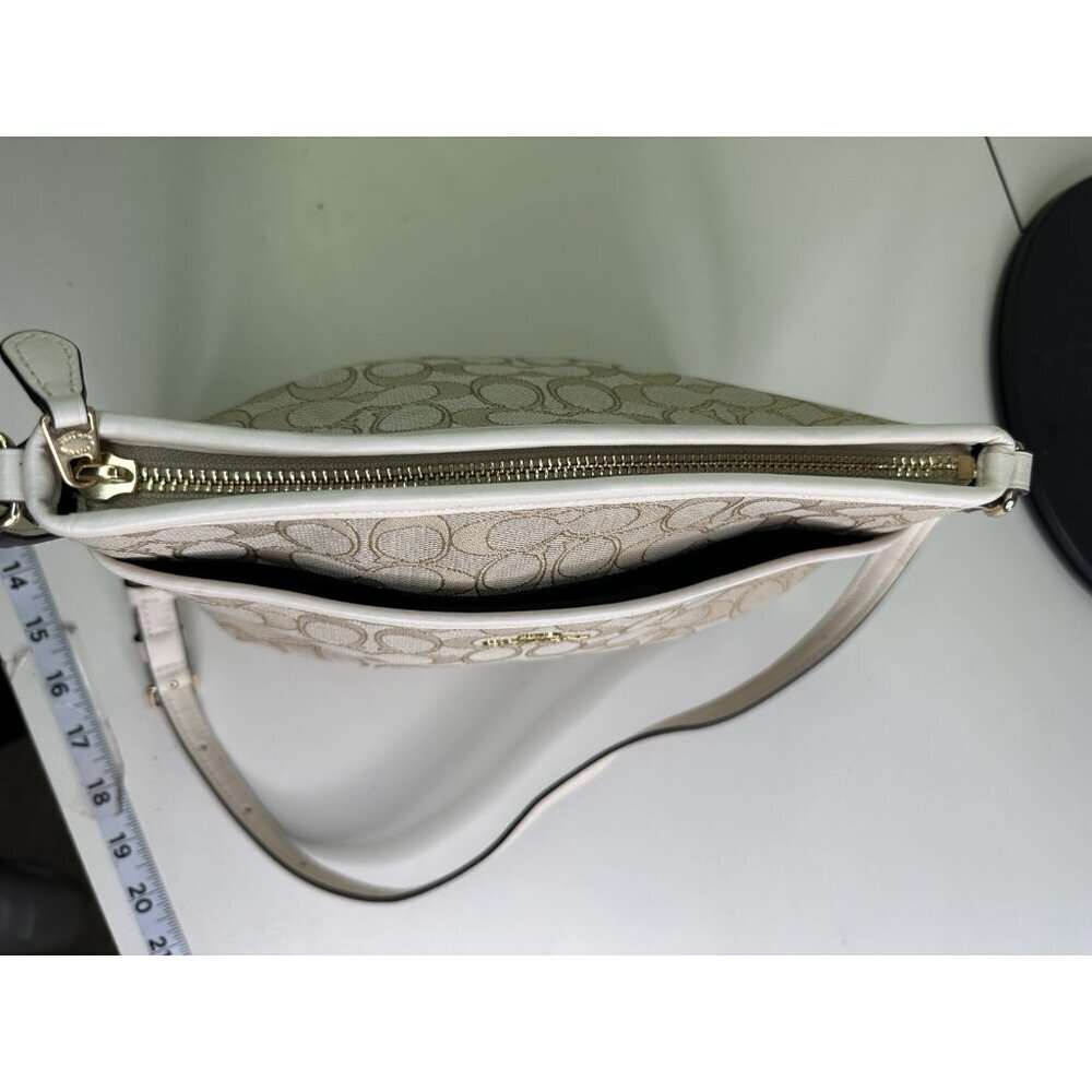 MODIFIED - COACH Signature File Bag Tan/Ivory  F29960 - Picture 8 of 9